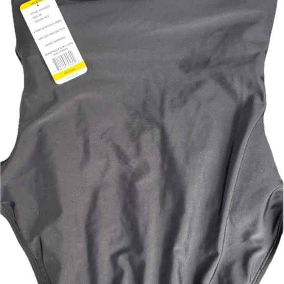 DKNY black Ruched One-Piece Swimsuit - Picture 3 of 7